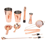 11PCS/Set Cocktail Shaker Set Bartender Kit Cocktail Strainer Stainless Steel Barware for Home PartyRose Gold - Rear View