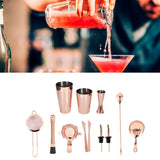 11PCS/Set Cocktail Shaker Set Bartender Kit Cocktail Strainer Stainless Steel Barware for Home PartyRose Gold - Extra Image