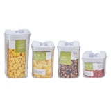 4Pcs/Set Kitchen Storage Box Transparent Multifunctional Sealed Jar for Home Kitchen - Top-Down View