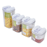 4Pcs/Set Kitchen Storage Box Transparent Multifunctional Sealed Jar for Home Kitchen - Close-Up Angle