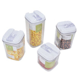 4Pcs/Set Kitchen Storage Box Transparent Multifunctional Sealed Jar for Home Kitchen - Low Angle