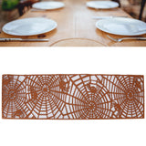 Rectangle Shape Tablecloth Hollow Out Table Runner for Wedding Household DecorationsBrown
