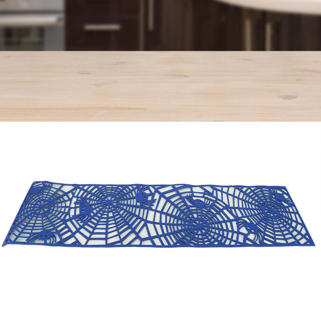 Rectangle Shape Tablecloth Hollow Out Table Runner for Wedding Household DecorationsDark Blue