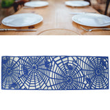 Rectangle Shape Tablecloth Hollow Out Table Runner for Wedding Household DecorationsDark Blue