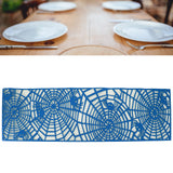 Rectangle Shape Tablecloth Hollow Out Table Runner for Wedding Household DecorationsLight Blue
