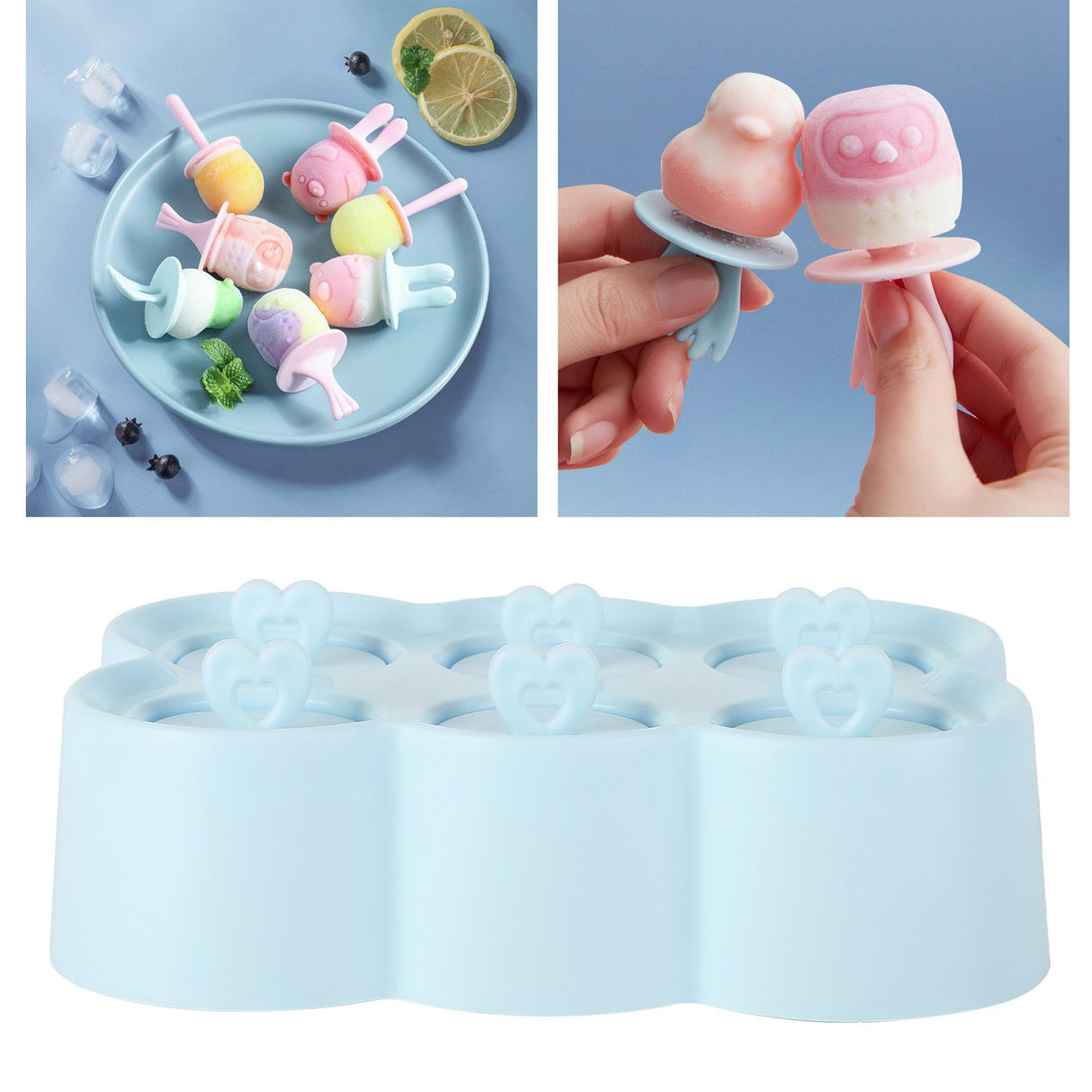 DIY Ice Cream Mold Innovative Household Ice Bar Mold for Home Summer Kitchen RestaurantBlue
