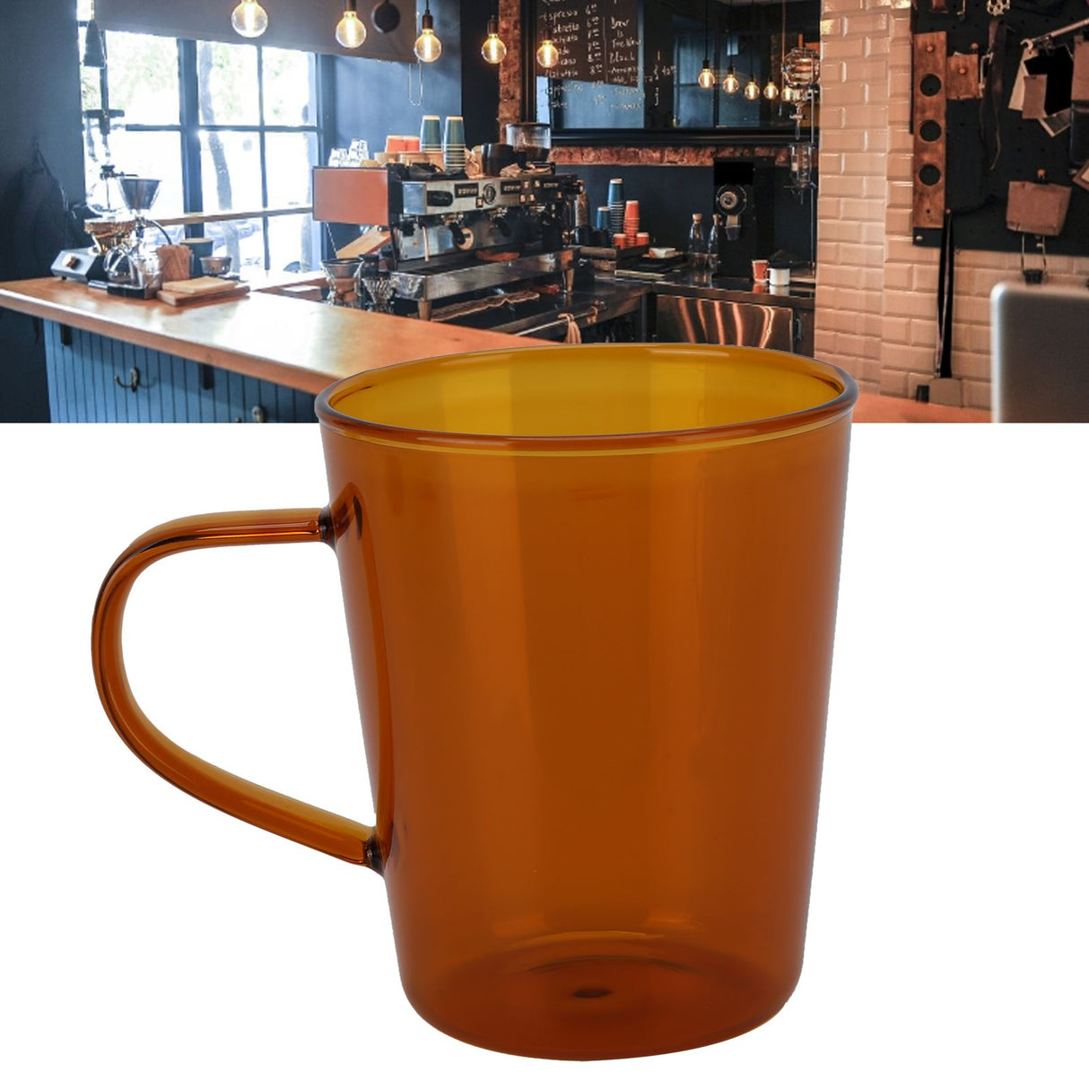 380ml Milk Cup High Borosilicate Glass Thermal Easy to Clean Glass Mug for Kitchens Hotels Coffee ShopsBrown