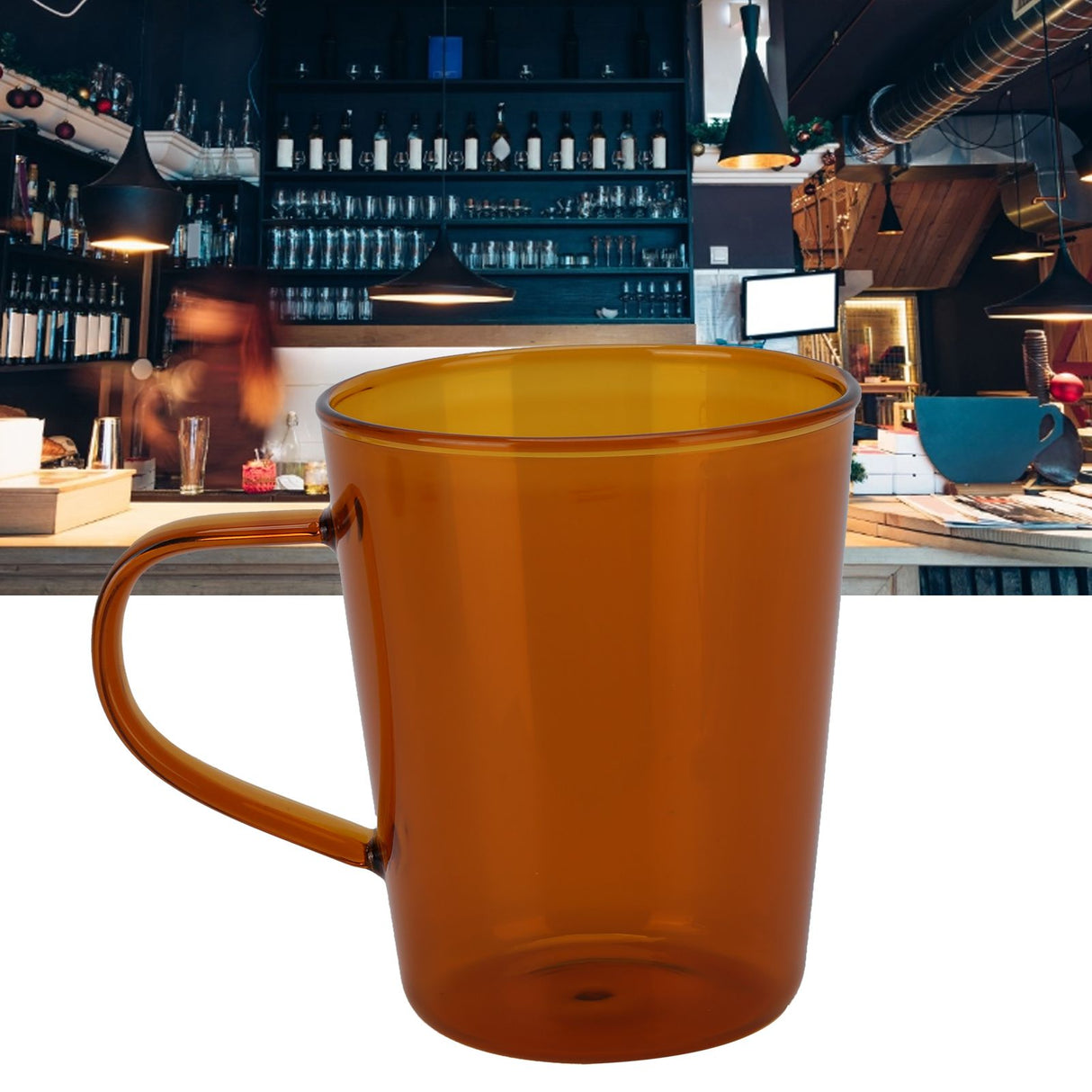 380ml Milk Cup High Borosilicate Glass Thermal Easy to Clean Glass Mug for Kitchens Hotels Coffee ShopsBrown