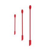 Small Spatula and Long Silicone Double Headed Mini Jam Cake Cream Makeup Bottle Spatula3pcs Red