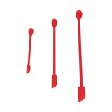 Small Spatula and Long Silicone Double Headed Mini Jam Cake Cream Makeup Bottle Spatula3pcs Red