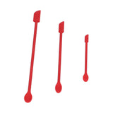 Small Spatula and Long Silicone Double Headed Mini Jam Cake Cream Makeup Bottle Spatula3pcs Red - 45-Degree Angle
