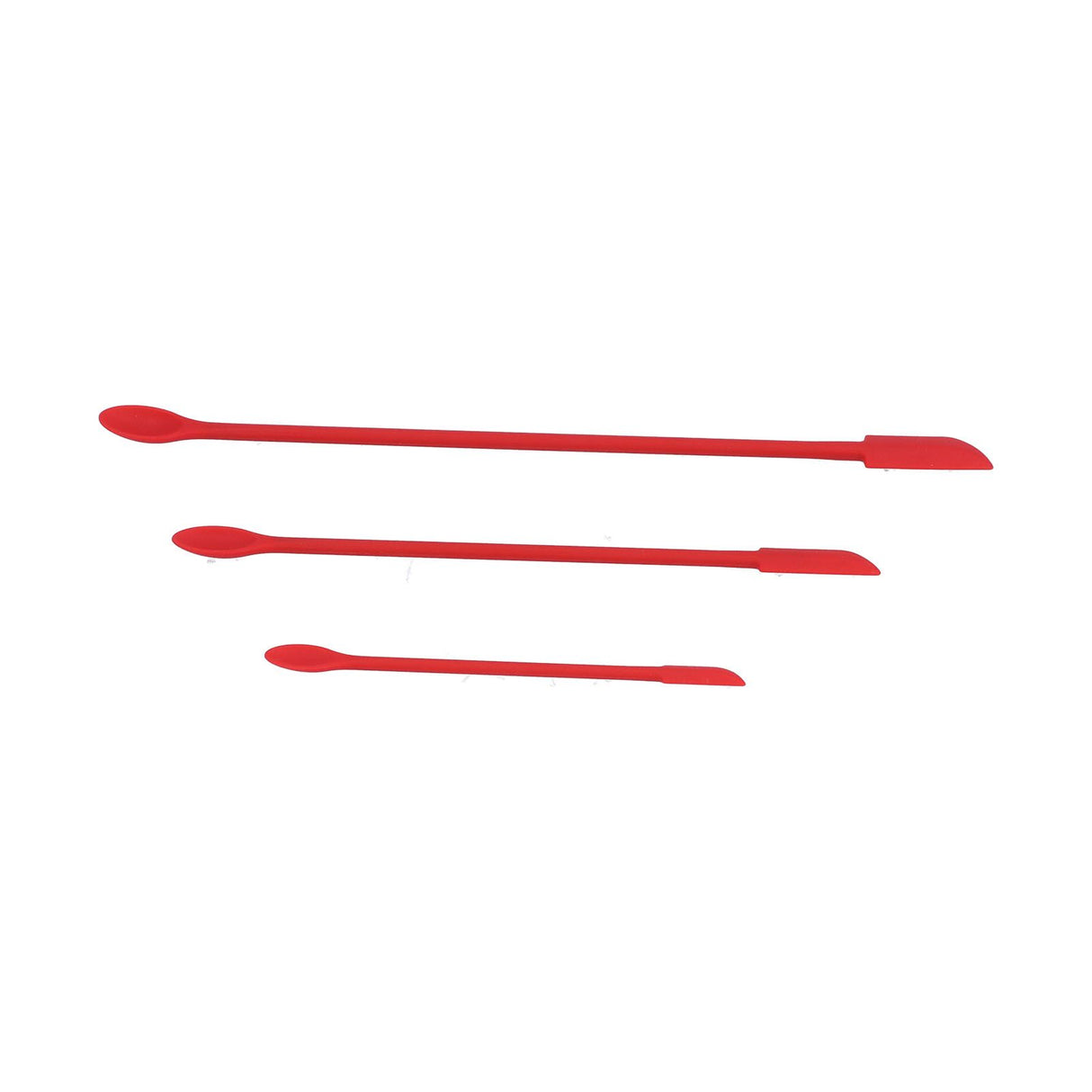 Small Spatula and Long Silicone Double Headed Mini Jam Cake Cream Makeup Bottle Spatula3pcs Red