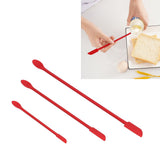 Small Spatula and Long Silicone Double Headed Mini Jam Cake Cream Makeup Bottle Spatula3pcs Red - Extra Image