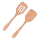 2Pcs Kitchen Turner Spatula Set Wooden Environmentally Friendly High Temperature Resistant Non Stick Kitchen Utensils