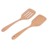 2Pcs Kitchen Turner Spatula Set Wooden Environmentally Friendly High Temperature Resistant Non Stick Kitchen Utensils
