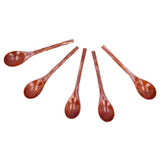 5pcs Wooden Spoon Non Slip Slow Heat Conduction Table Spoon with Long Handle for Cooking Stirring Hot Soup - Side View