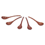 5pcs Wooden Spoon Non Slip Slow Heat Conduction Table Spoon with Long Handle for Cooking Stirring Hot Soup