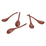 5pcs Wooden Spoon Non Slip Slow Heat Conduction Table Spoon with Long Handle for Cooking Stirring Hot Soup
