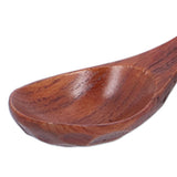 5pcs Wooden Spoon Non Slip Slow Heat Conduction Table Spoon with Long Handle for Cooking Stirring Hot Soup - Extra Image