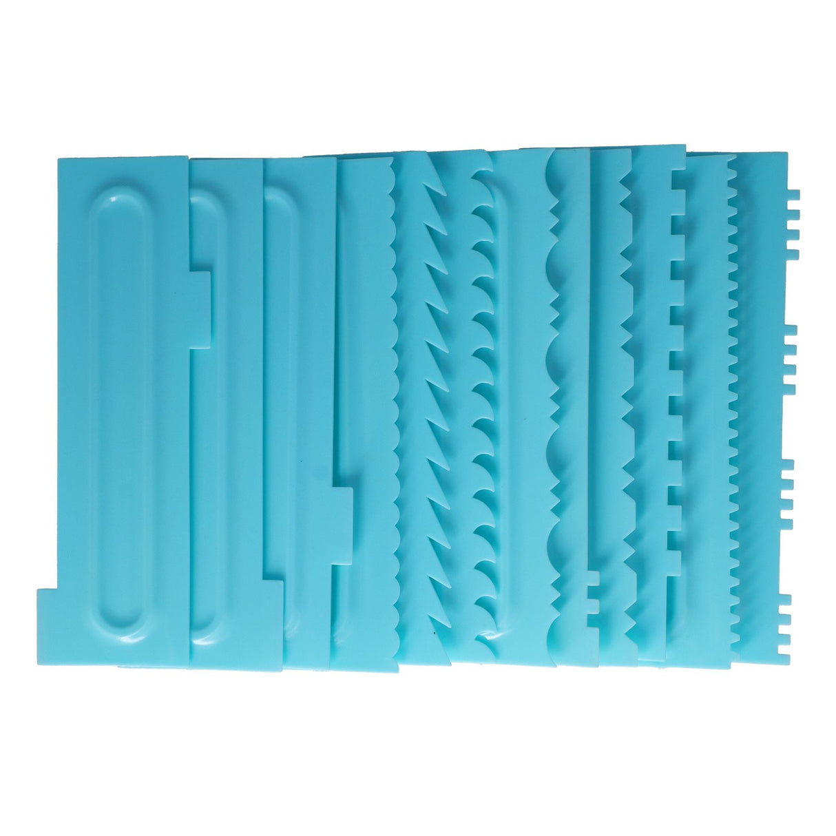 DIY Cream Scraper Combs Fondant Cake Pattern Modeling Tool for Home Kitchen Bakery1Set(12Pcs)