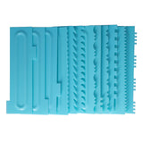 DIY Cream Scraper Combs Fondant Cake Pattern Modeling Tool for Home Kitchen Bakery1Set(12Pcs)