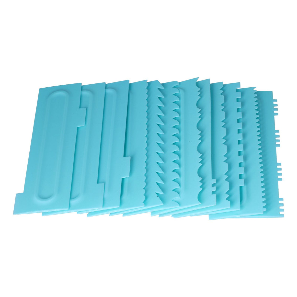 DIY Cream Scraper Combs Fondant Cake Pattern Modeling Tool for Home Kitchen Bakery1Set(12Pcs)