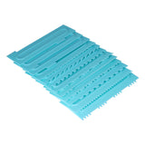 DIY Cream Scraper Combs Fondant Cake Pattern Modeling Tool for Home Kitchen Bakery1Set(12Pcs) - Top-Down View
