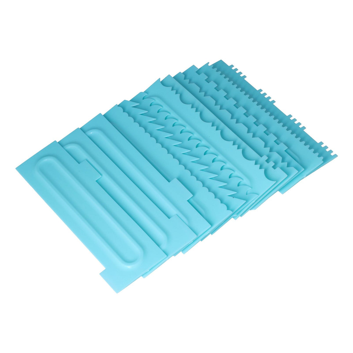 DIY Cream Scraper Combs Fondant Cake Pattern Modeling Tool for Home Kitchen Bakery1Set(12Pcs)