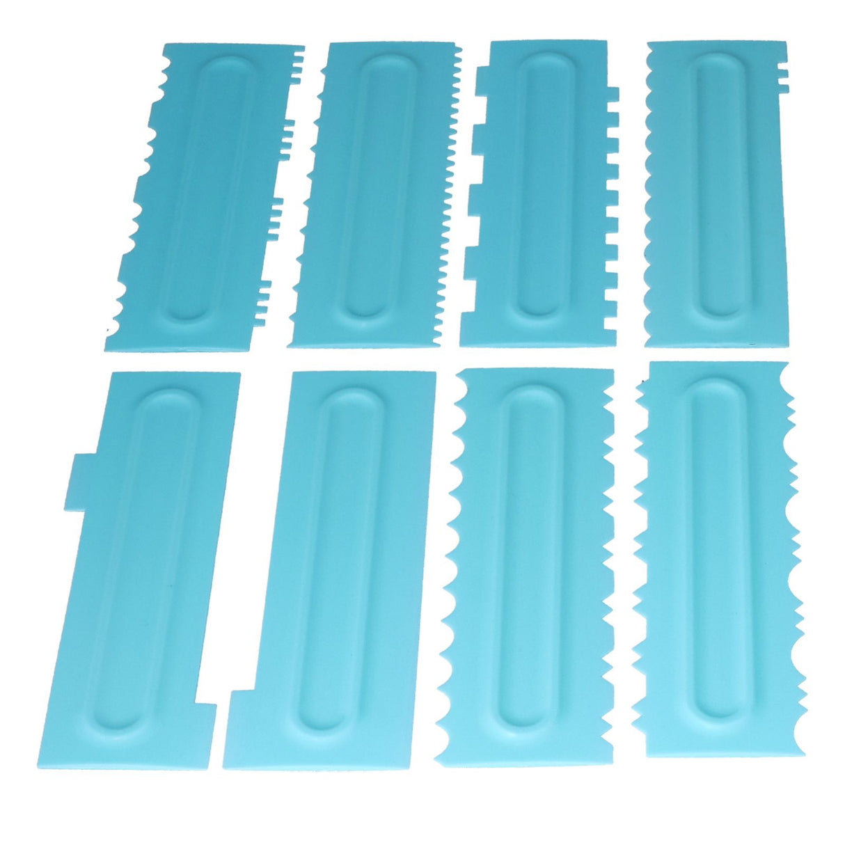 DIY Cream Scraper Combs Fondant Cake Pattern Modeling Tool for Home Kitchen Bakery1Set(12Pcs)