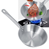 Stainless Steel Frying Pan Single Handle Fried Pan Cookware for Home induction Cooker7.9x2.0in