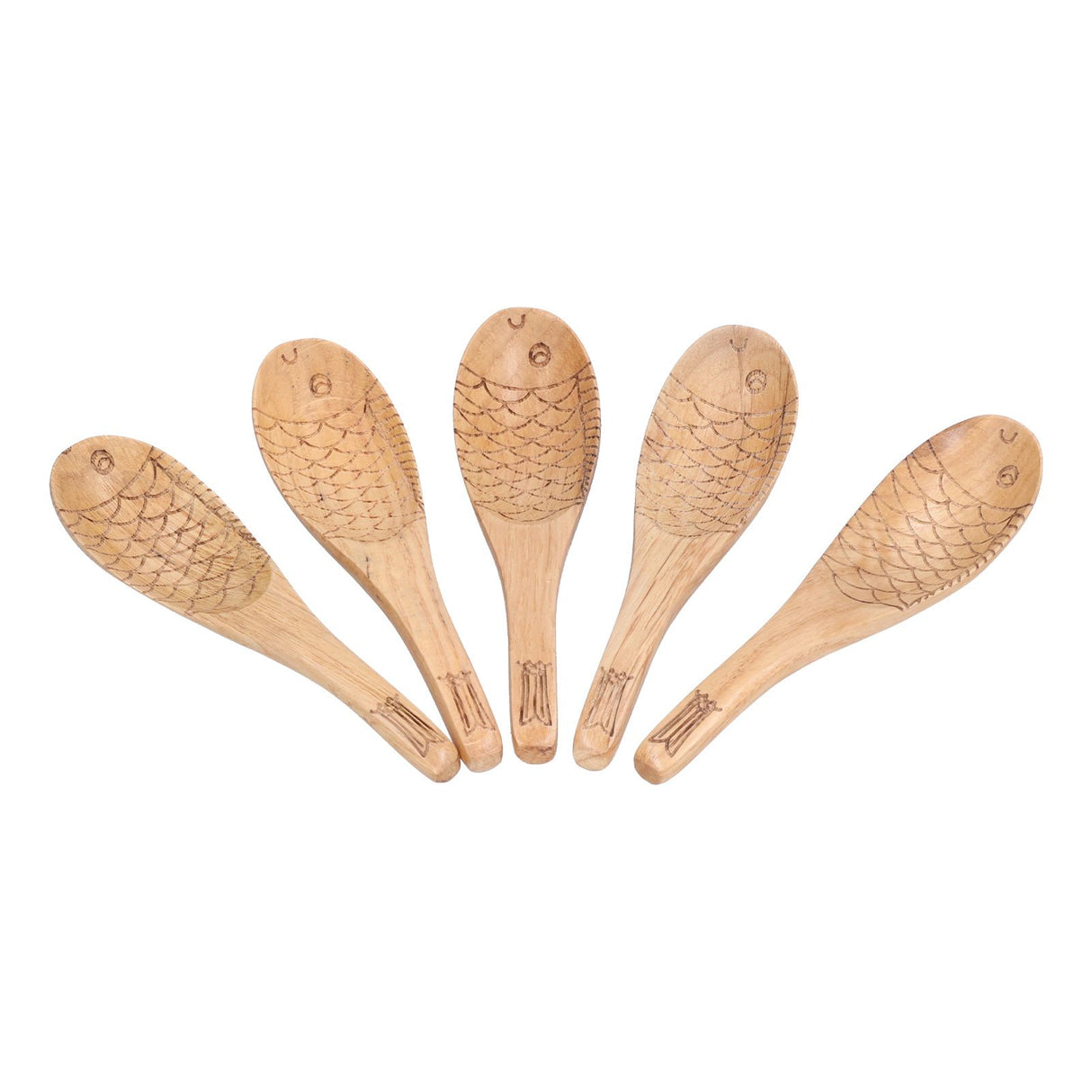 5Pcs Fish‑shaped Carved Rice Spoon Soup Spoon It Means More Than Every Year, Spoon Tableware