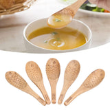 5Pcs Fish‑shaped Carved Rice Spoon Soup Spoon It Means More Than Every Year, Spoon Tableware