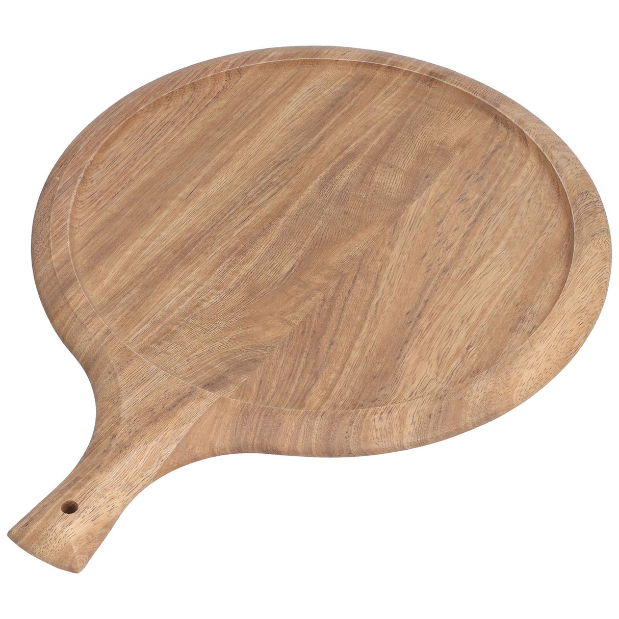 Wooden Pizza Tray Durable Round Serving Board with Handle Bread Food Dinner Plate for Restaurant Hotel