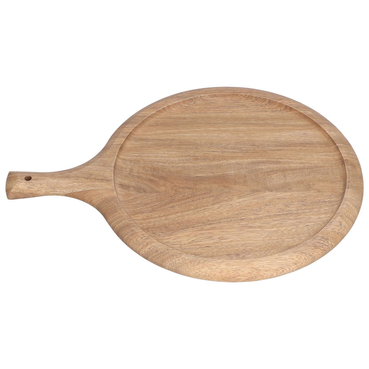 Wooden Pizza Tray Durable Round Serving Board with Handle Bread Food Dinner Plate for Restaurant Hotel