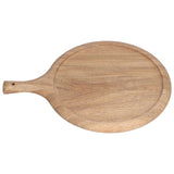 Wooden Pizza Tray Durable Round Serving Board with Handle Bread Food Dinner Plate for Restaurant Hotel