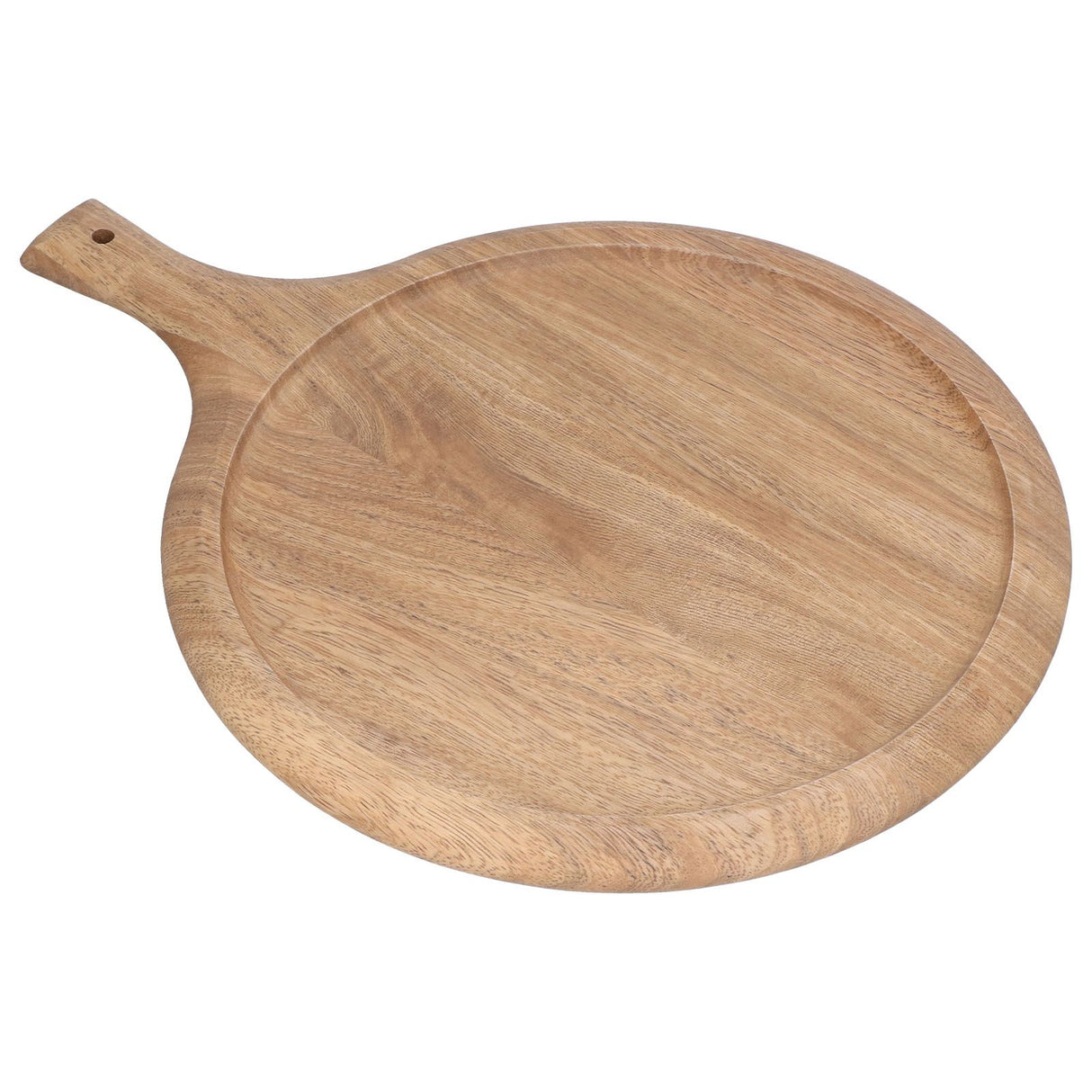 Wooden Pizza Tray Durable Round Serving Board with Handle Bread Food Dinner Plate for Restaurant Hotel