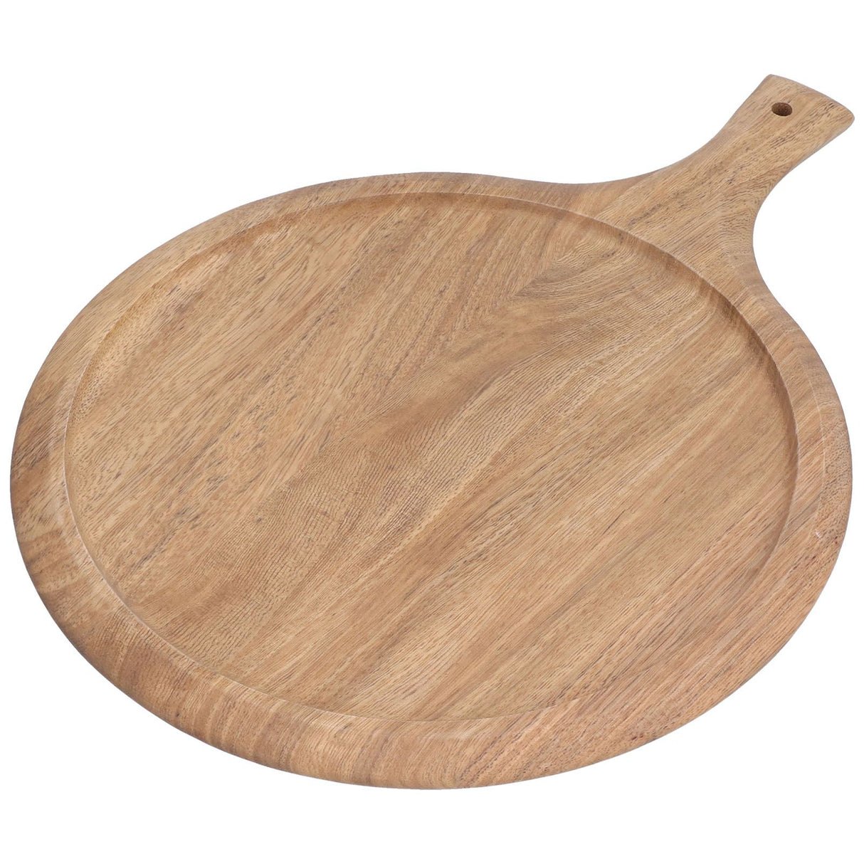 Wooden Pizza Tray Durable Round Serving Board with Handle Bread Food Dinner Plate for Restaurant Hotel