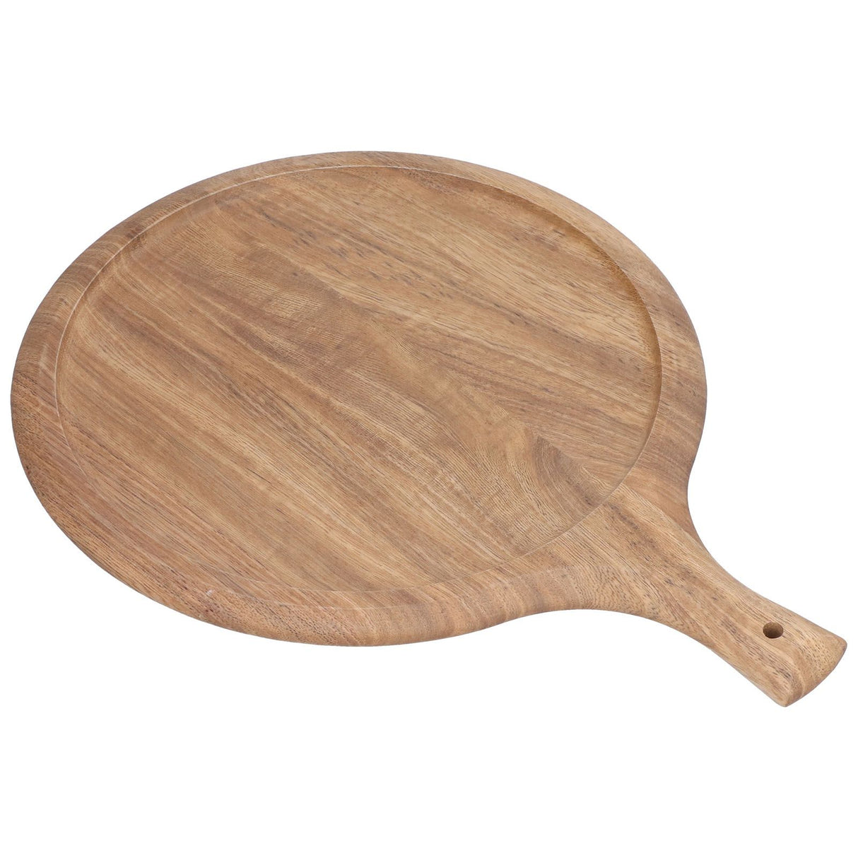 Wooden Pizza Tray Durable Round Serving Board with Handle Bread Food Dinner Plate for Restaurant Hotel