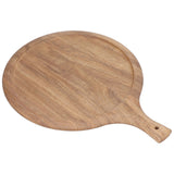 Wooden Pizza Tray Durable Round Serving Board with Handle Bread Food Dinner Plate for Restaurant Hotel