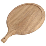 Wooden Pizza Tray Durable Round Serving Board with Handle Bread Food Dinner Plate for Restaurant Hotel - Low Angle