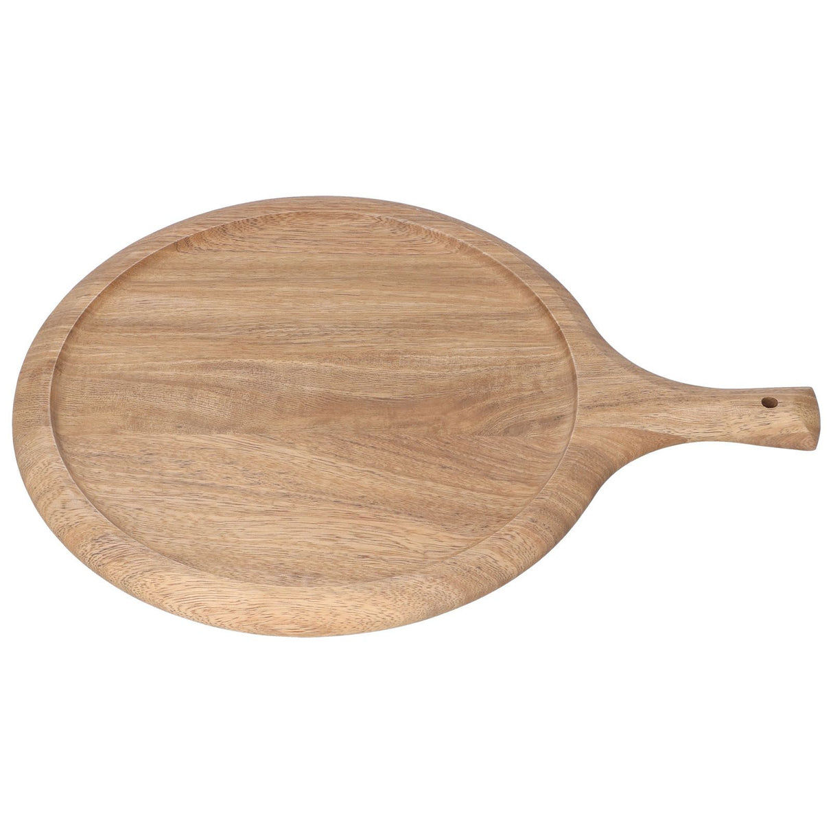 Wooden Pizza Tray Durable Round Serving Board with Handle Bread Food Dinner Plate for Restaurant Hotel