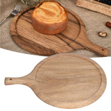 Wooden Pizza Tray Durable Round Serving Board with Handle Bread Food Dinner Plate for Restaurant Hotel
