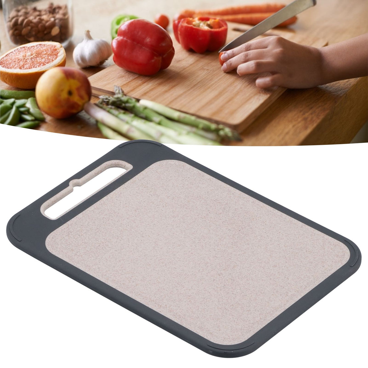 Cutting Board 304 Stainless Steel Straw Double Sided Food Chopping Board for Kitchen