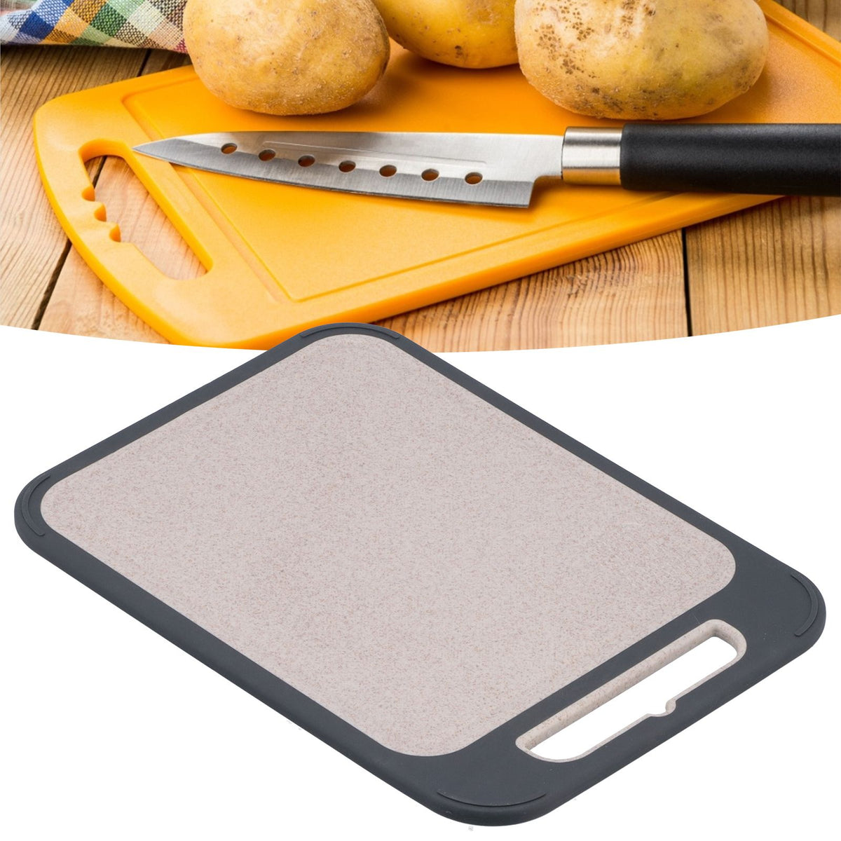 Cutting Board 304 Stainless Steel Straw Double Sided Food Chopping Board for Kitchen