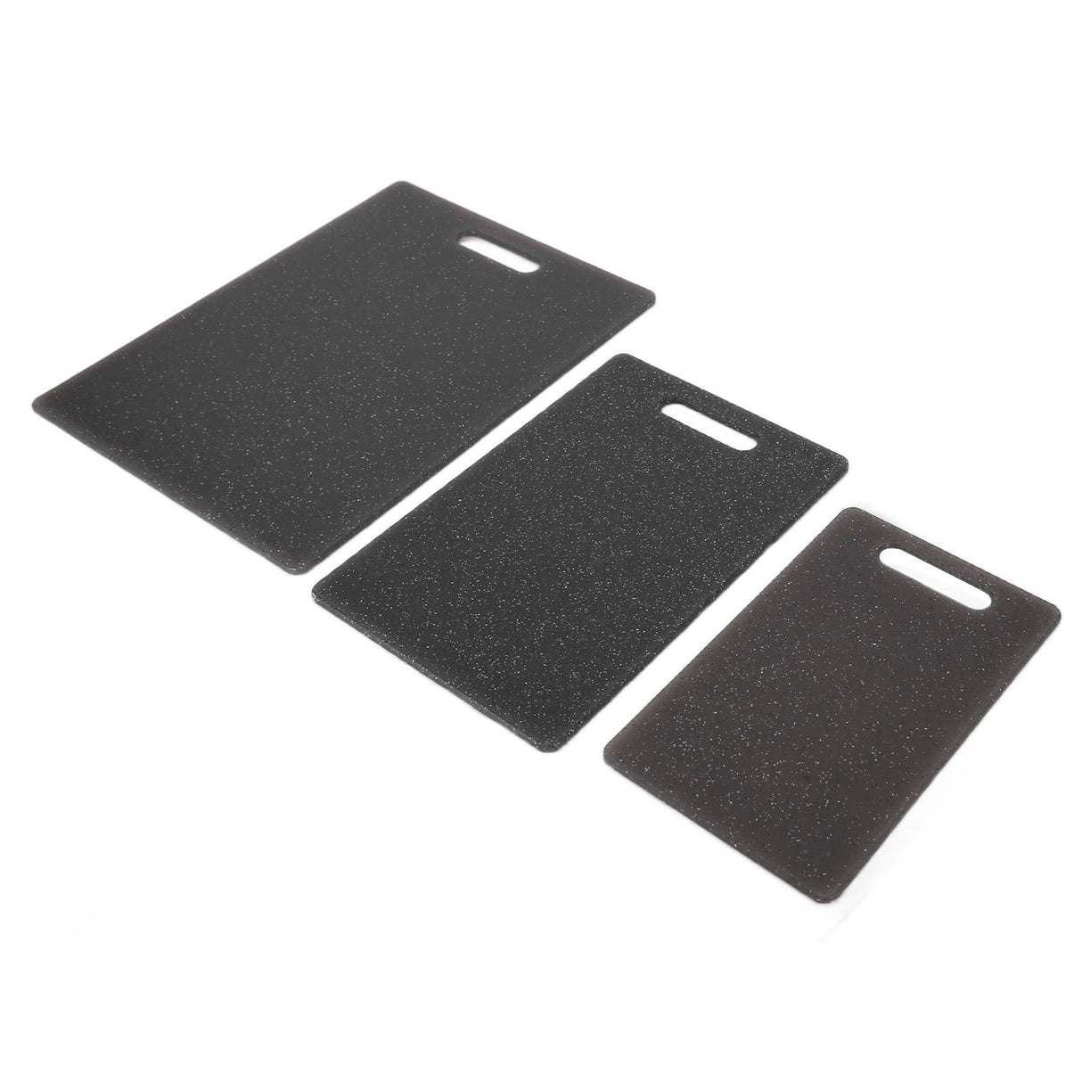 3Pcs Cutting Board Set Imitation Marble Pattern DoubleSided Chopping Board Kitchen Accessory(Black )