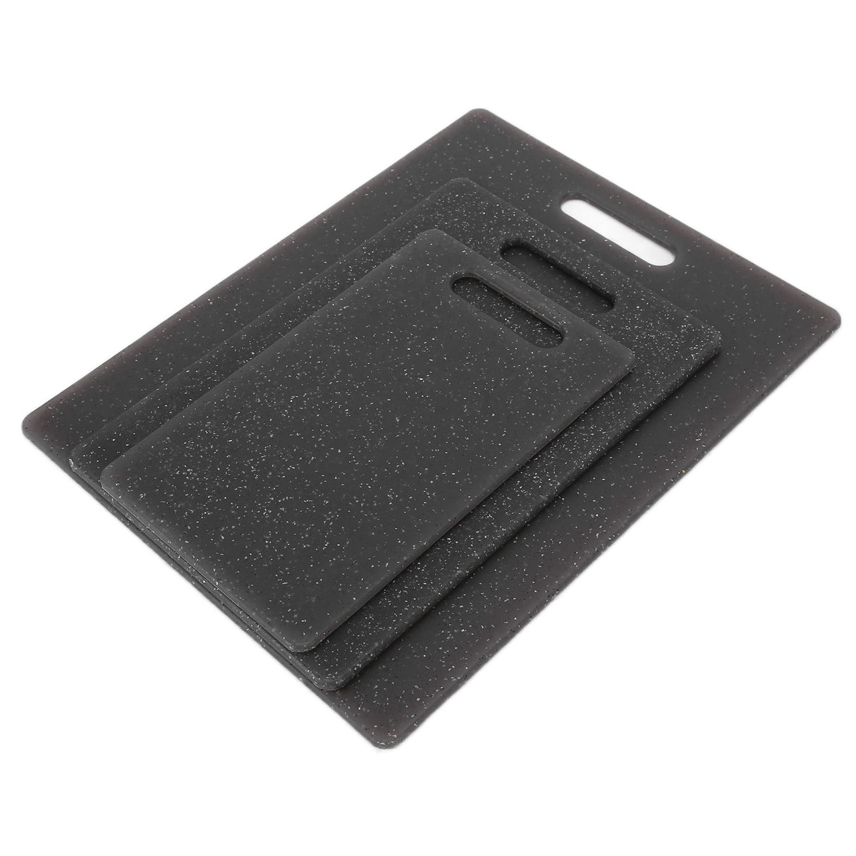 3Pcs Cutting Board Set Imitation Marble Pattern DoubleSided Chopping Board Kitchen Accessory(Black )