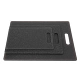 3Pcs Cutting Board Set Imitation Marble Pattern DoubleSided Chopping Board Kitchen Accessory(Black ) - Rear View