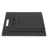 3Pcs Cutting Board Set Imitation Marble Pattern DoubleSided Chopping Board Kitchen Accessory(Black ) - Extra Image