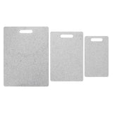 3Pcs Cutting Board Set Imitation Marble Pattern DoubleSided Chopping Board Kitchen Accessory(White )
