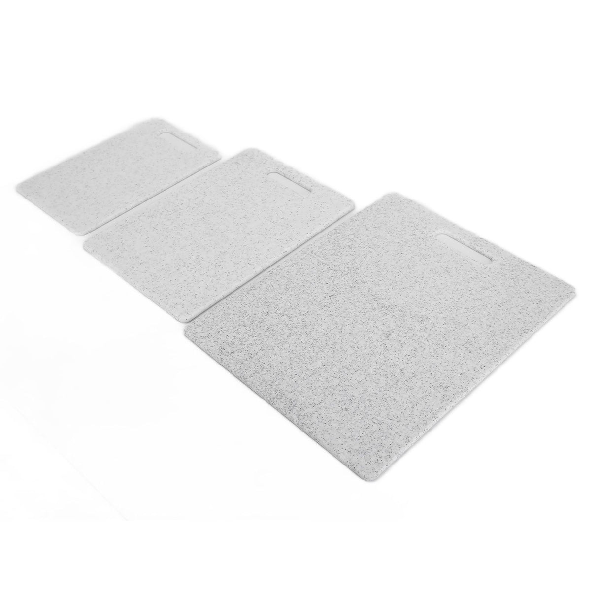 3Pcs Cutting Board Set Imitation Marble Pattern DoubleSided Chopping Board Kitchen Accessory(White )